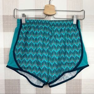 Nike Dri-Fit Running Shorts Turquoise Chevron Larg